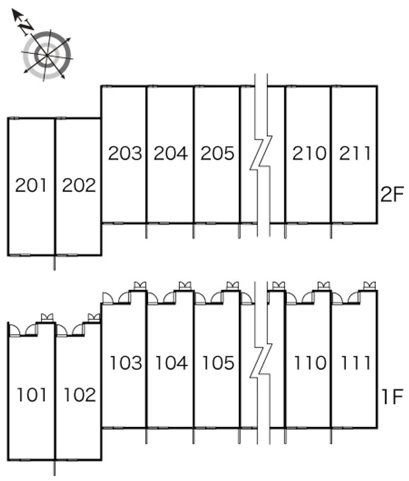 レオパレス亀ヶ窪 間取配置図