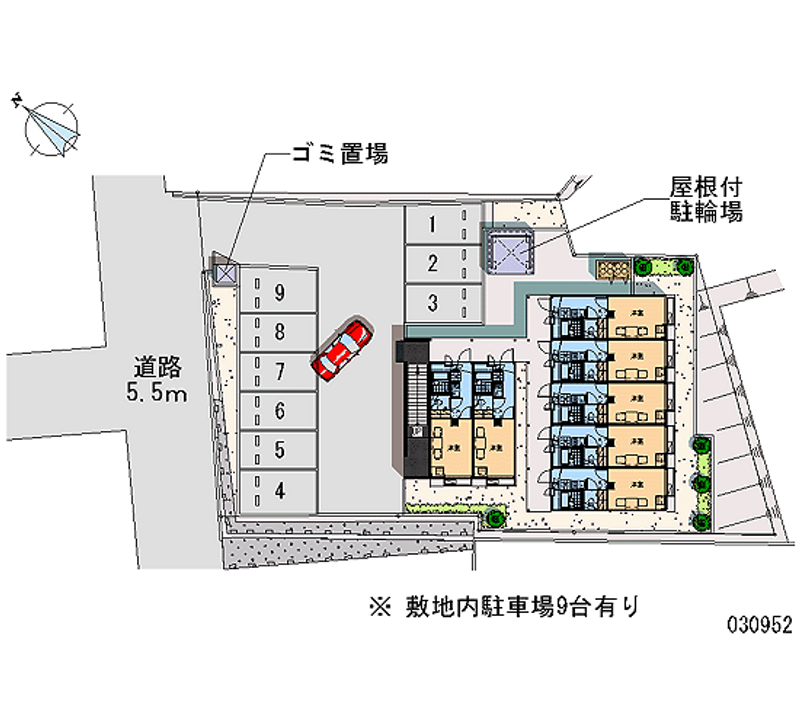 レオパレス忠雅五 月極駐車場