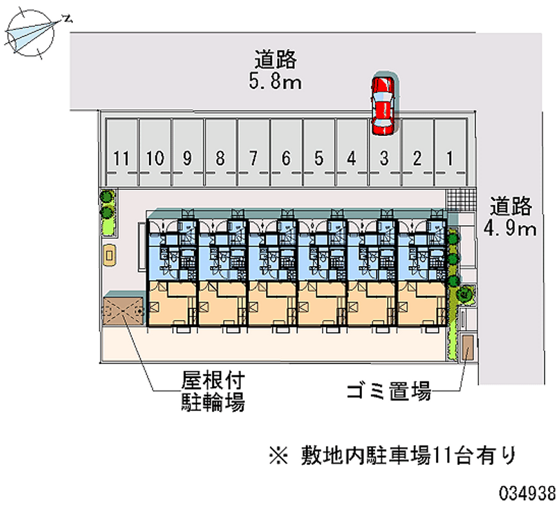 レオパレス新町 月極駐車場