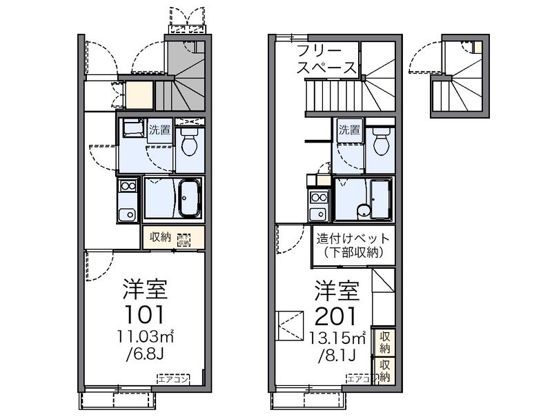 レオパレスユニバーサルヒーロー 間取図