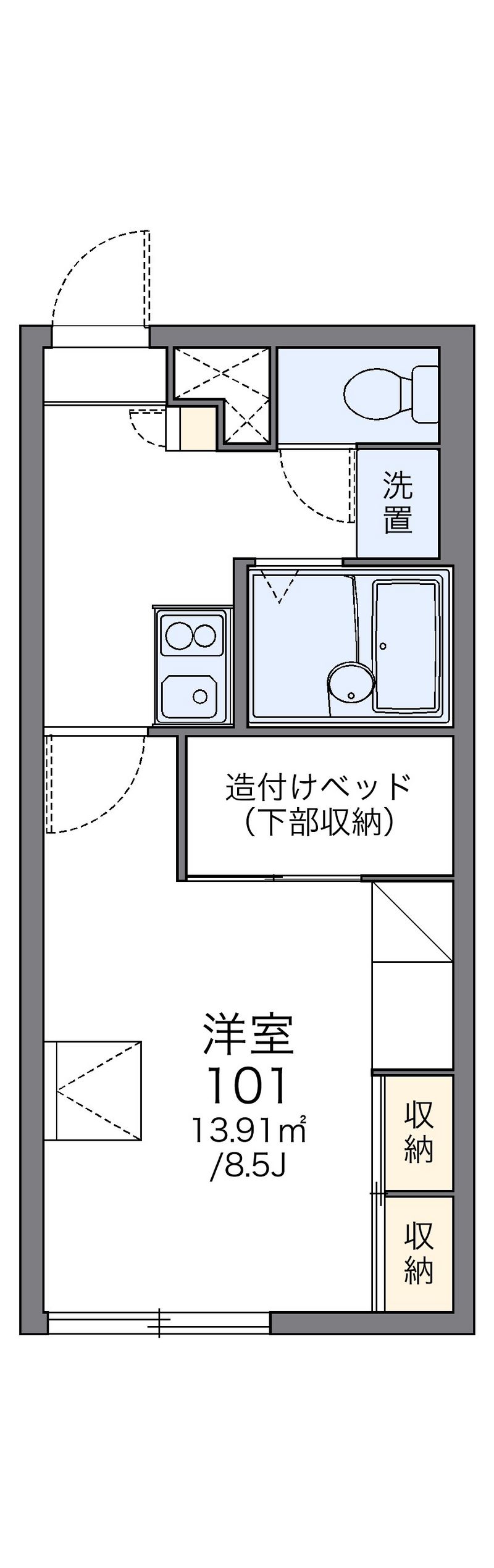 レオパレスツインズＡ 間取図