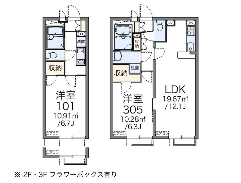 レオパレスリバーパークⅡ 間取図
