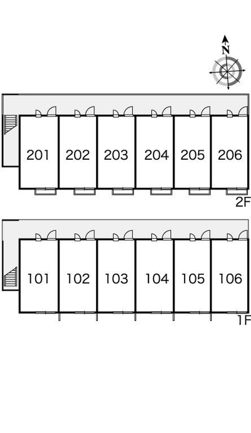 レオパレスアムール中里Ⅲ 間取り配置図