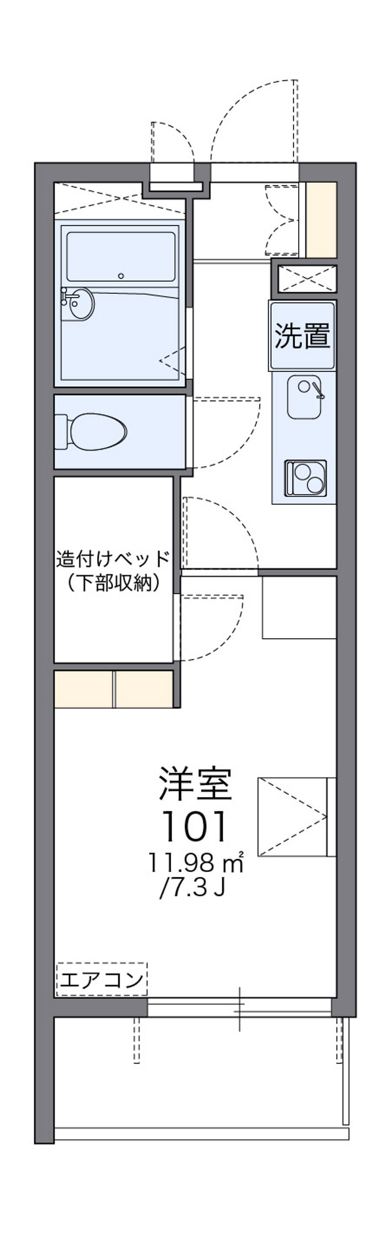 レオパレスプレジール天神 間取図