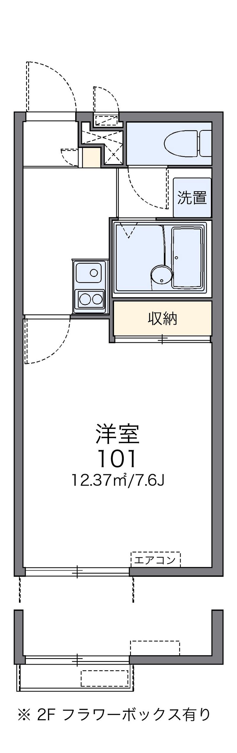 レオパレスコーポエバラ 間取図