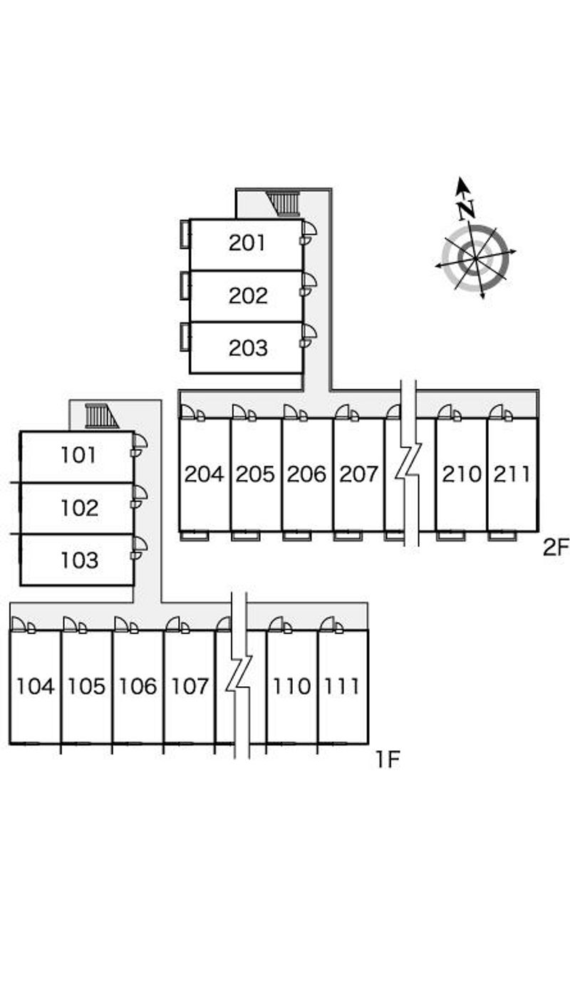 レオパレスブラッサム木津 間取配置図