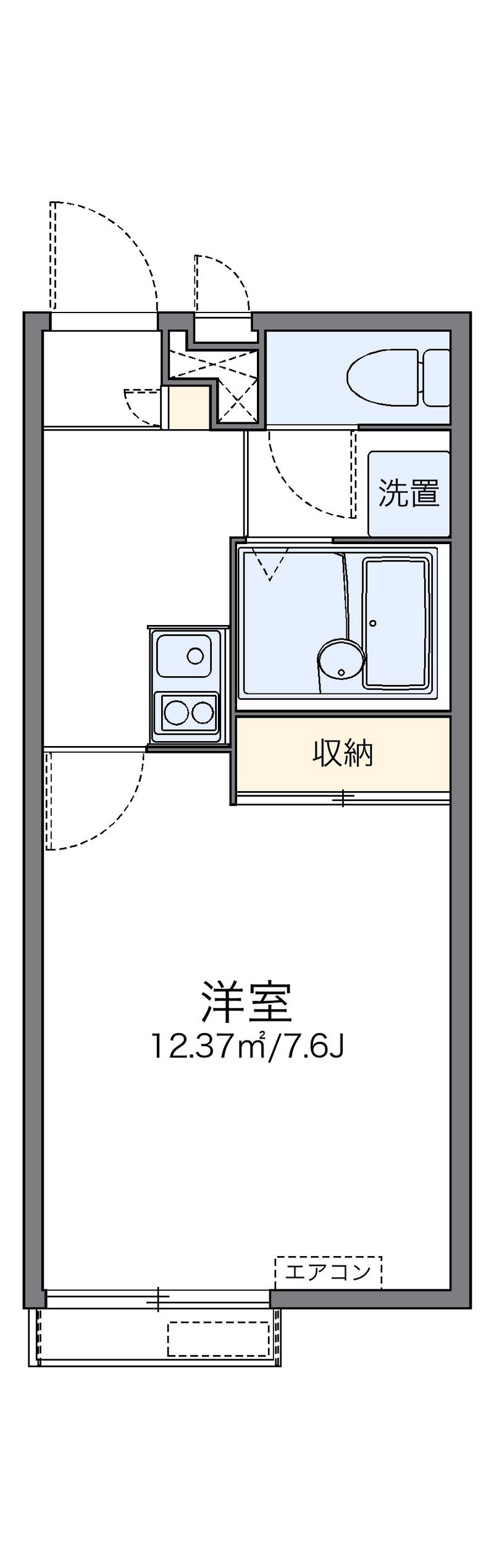 レオパレスアースリー生田 間取図