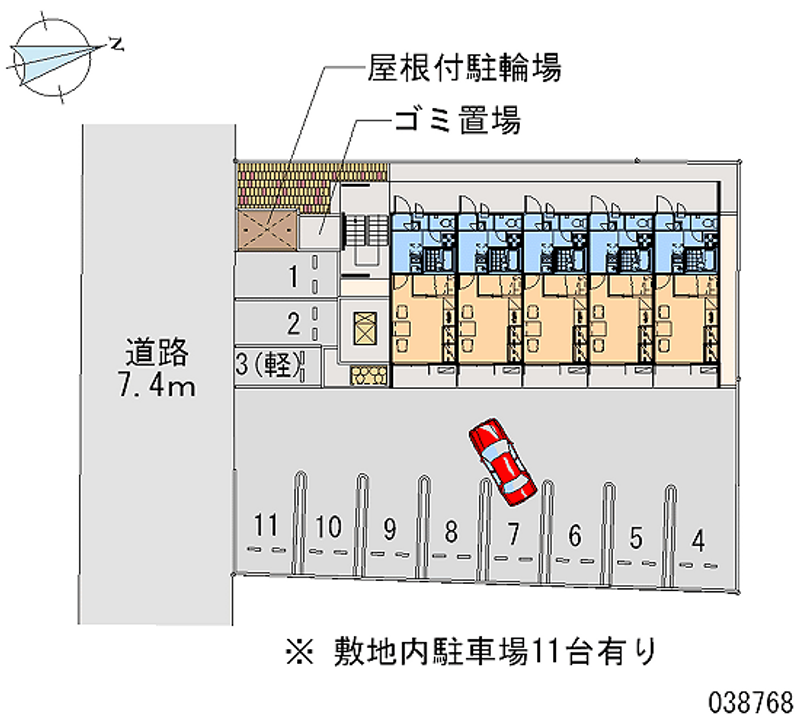 レオパレス堀口 月極駐車場