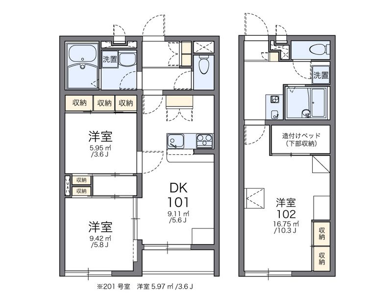 レオパレスサンハイム千里 間取図