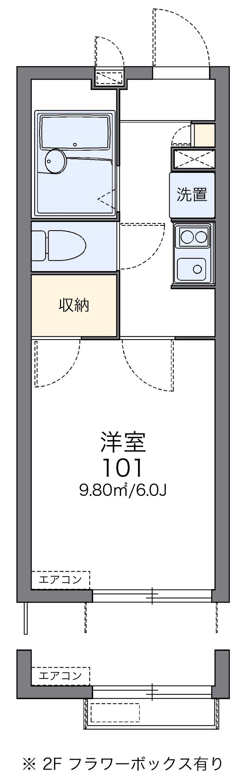 レオパレスルミエール四谷上町 間取図