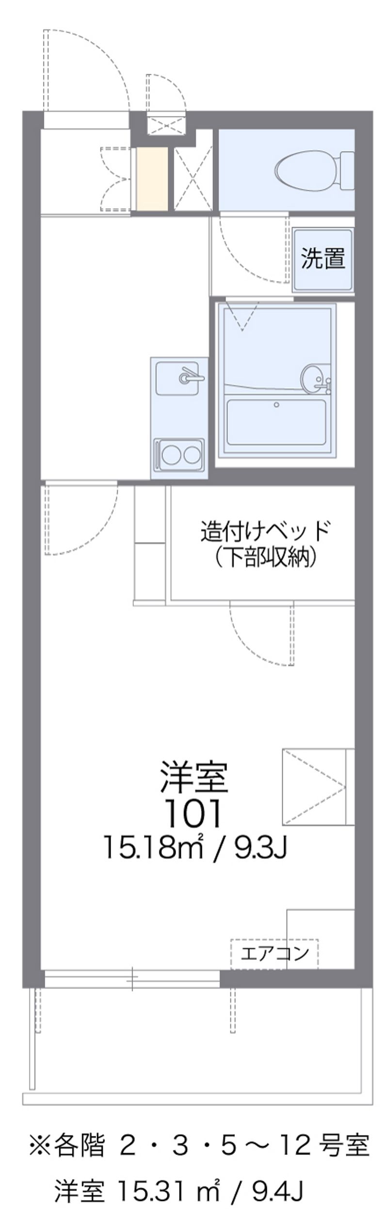 レオパレス博多豊Ⅱ 間取図