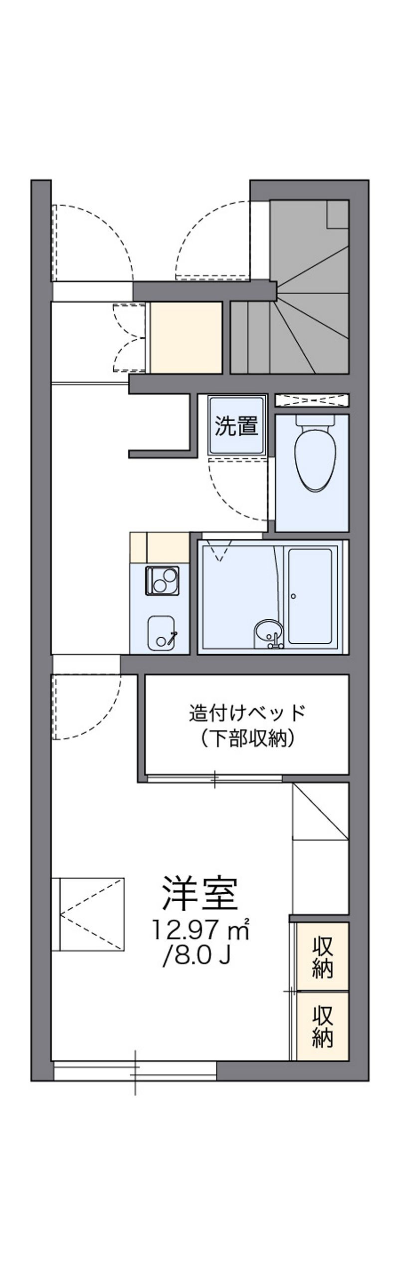 レオパレスプランドール富田 間取図