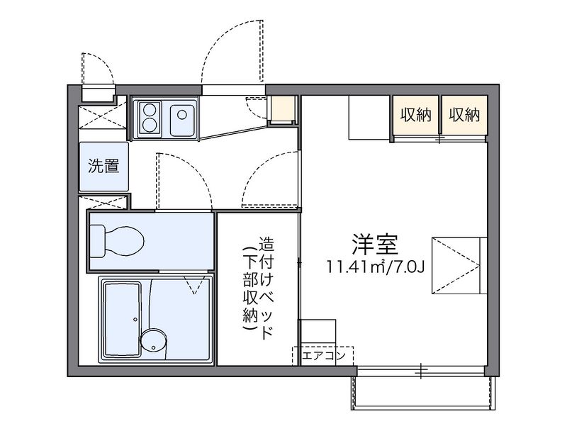 レオパレスフローラ中里 間取図
