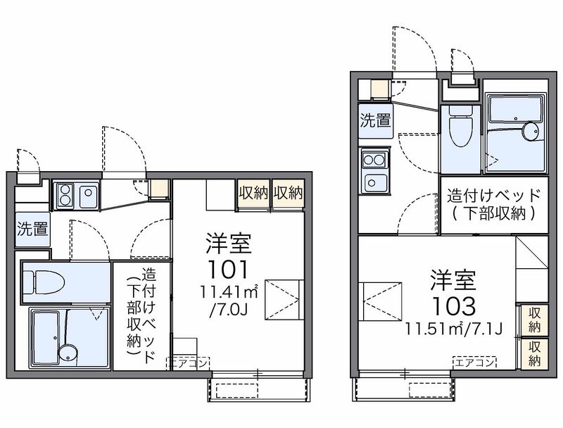 レオパレスプラスパー　Ｍ 間取図