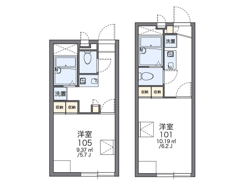 レオパレスグリーンエコー彦根 間取図