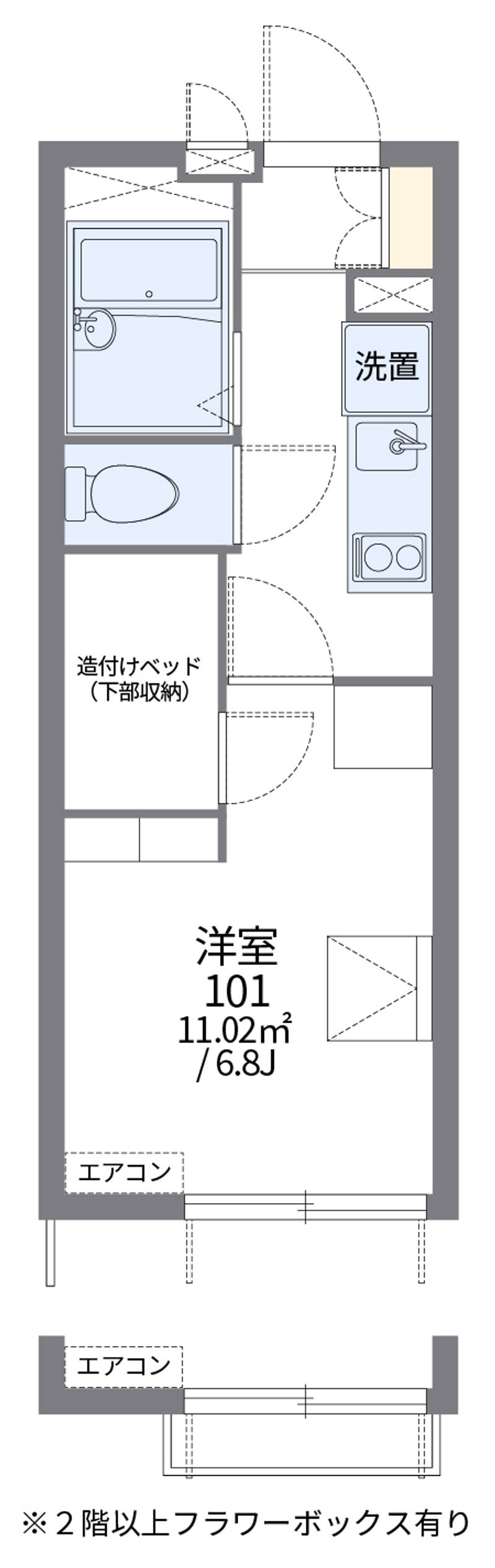 レオパレスアピラ 間取図