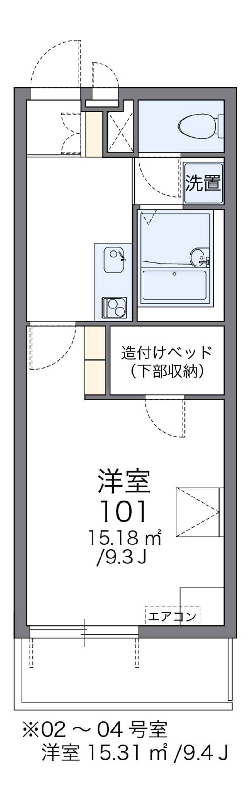 レオパレスパークサイド足立入谷 間取図