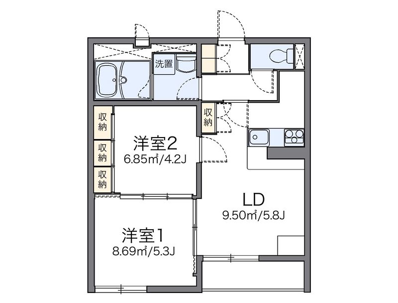 レオパレスアルカンシェル 間取図