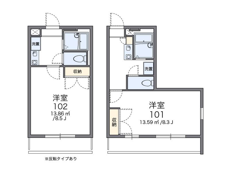 レオパレス柏原 間取図