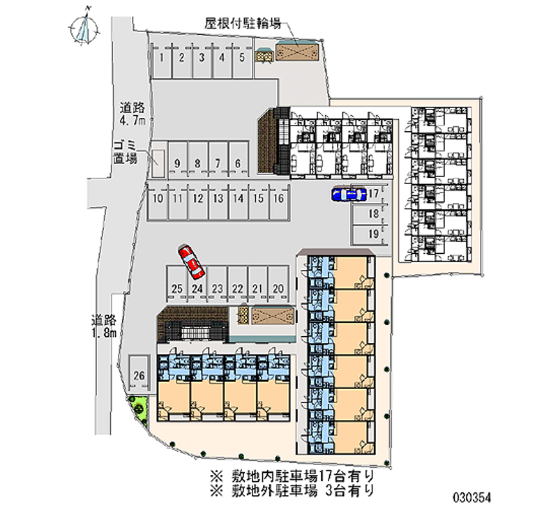 レオパレスリジェールＢ 月極駐車場