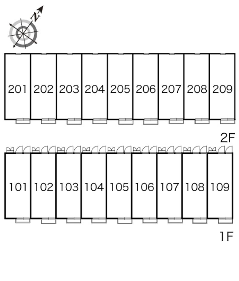 レオパレスＷｈｉｔｅｏａｋ１６ 間取配置図