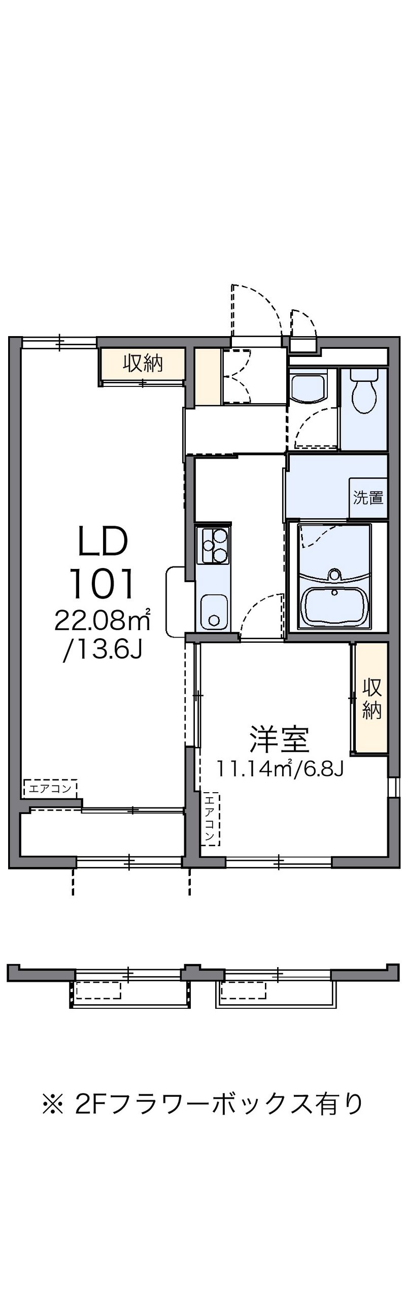 レオパレスヴィラこもれび 間取図