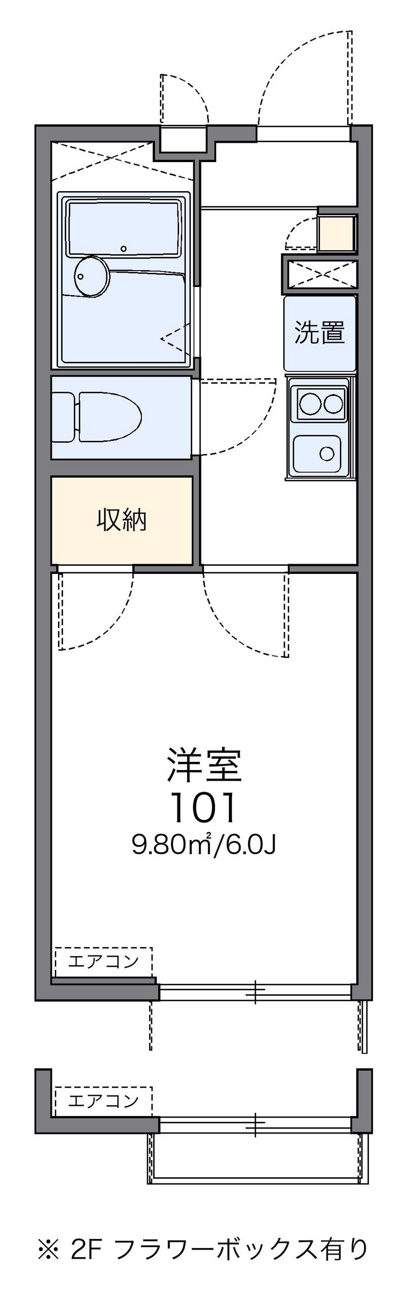 レオパレス六町 間取図