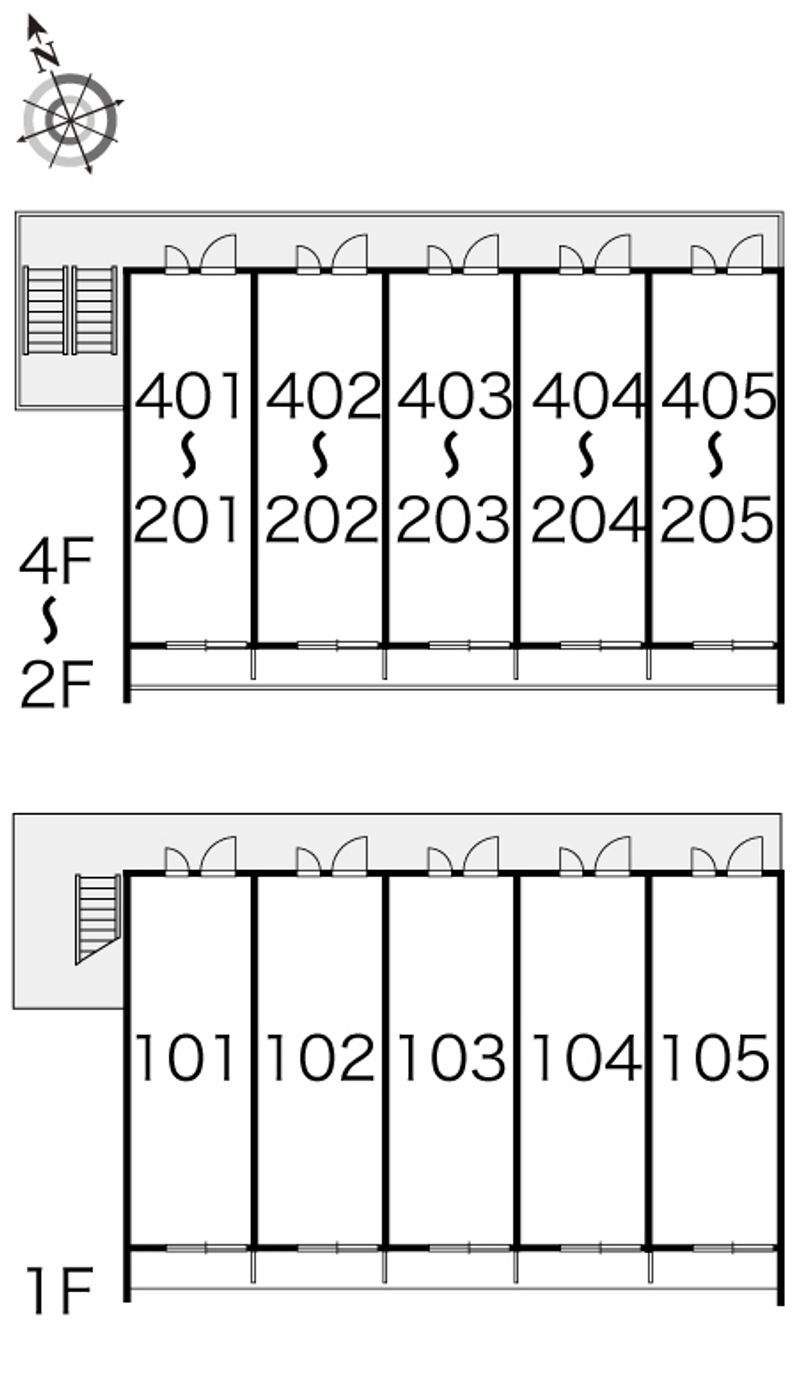 レオパレスドゥジェーム鳴尾 間取配置図