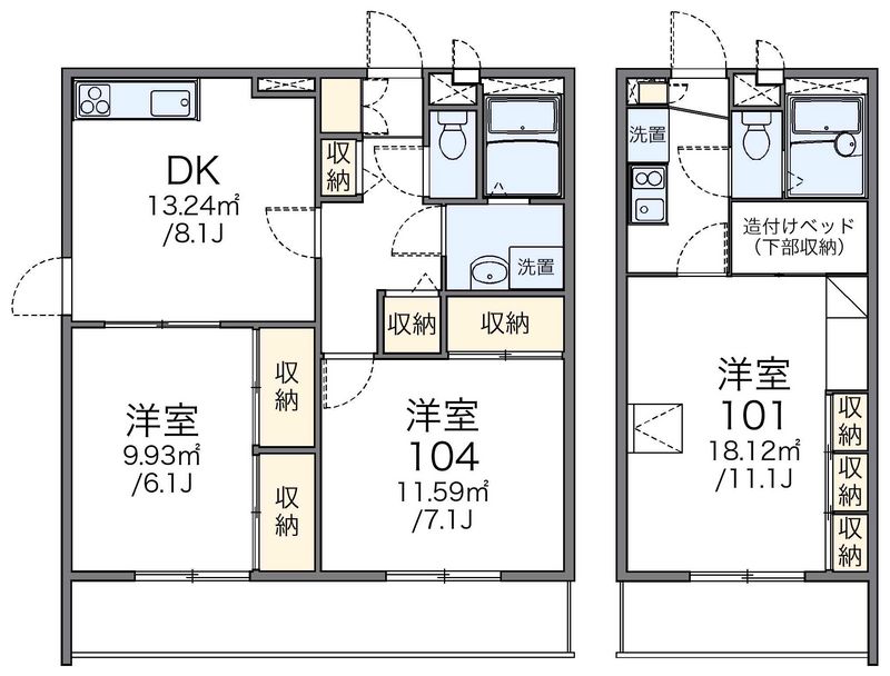 レオパレス湘南Ａ 間取図