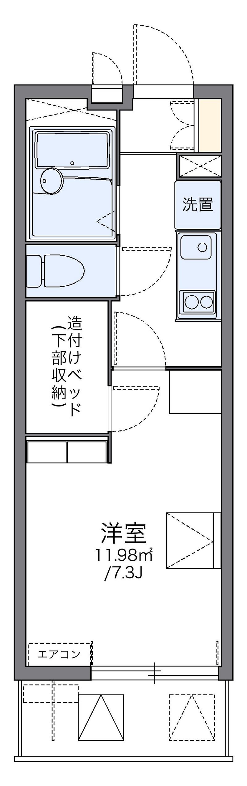 レオパレスラ　ピアンタ都立家政 間取図