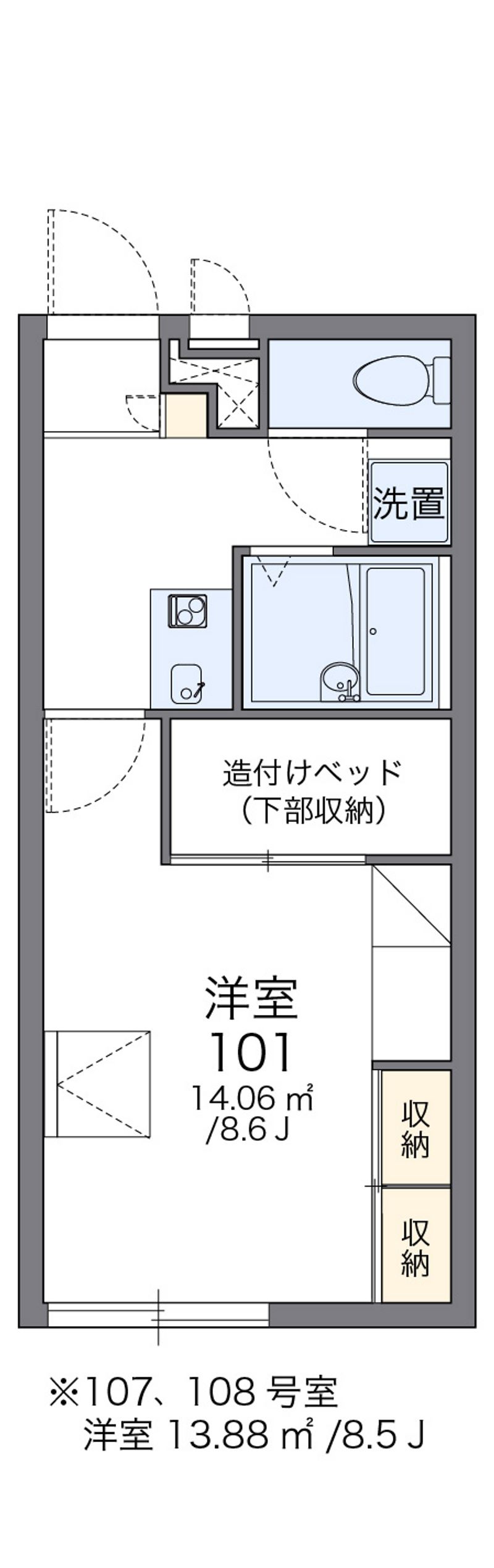 レオパレスしんでん中山 間取図