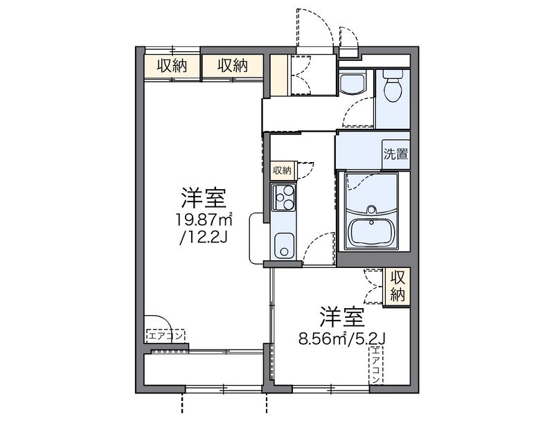 レオパレスシェルテニナガワ 間取図