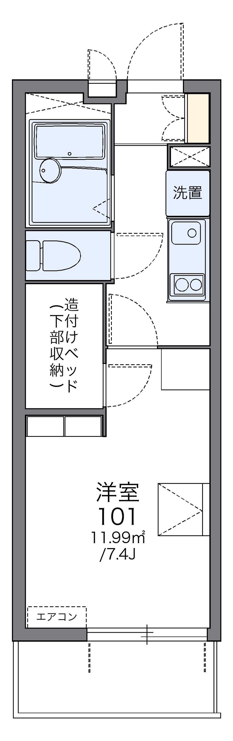 レオパレス小本西 間取図