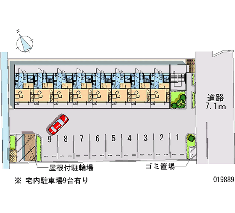 レオパレスフラットヒルズ 月極駐車場