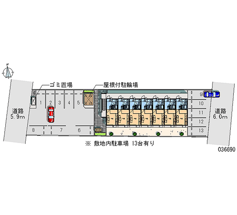 レオパレス二反田 月極駐車場