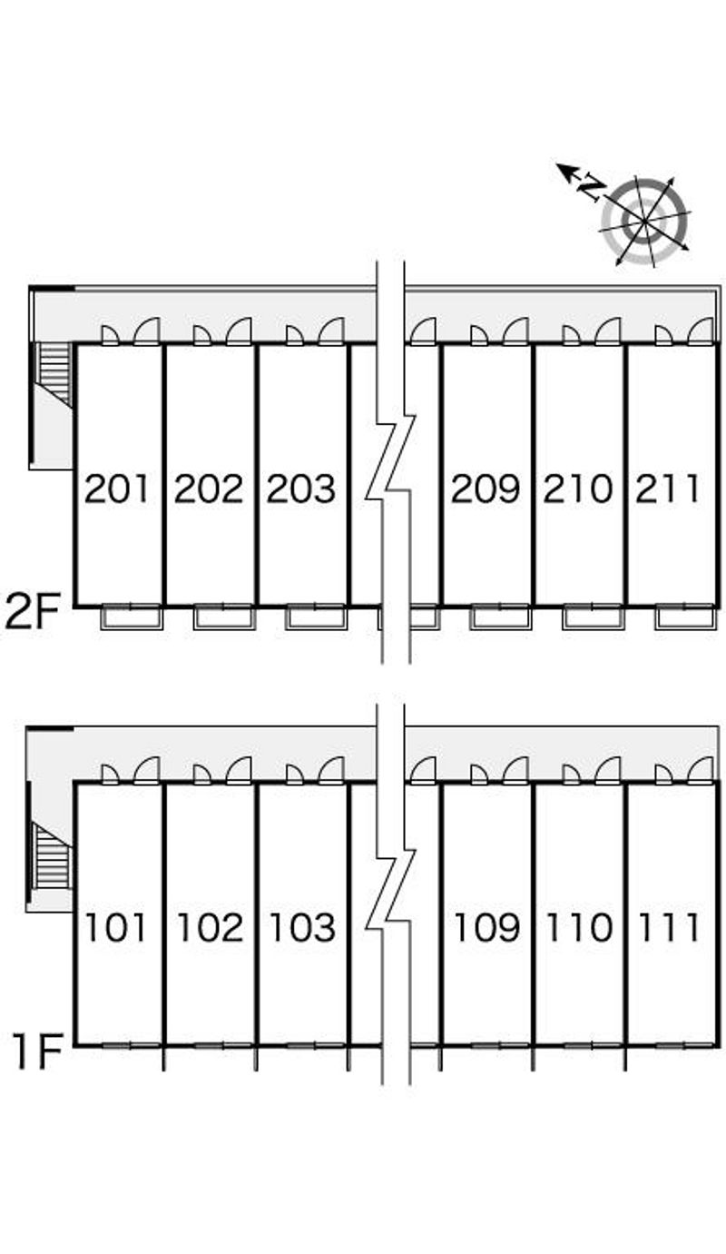 レオパレス緑嶺 間取配置図