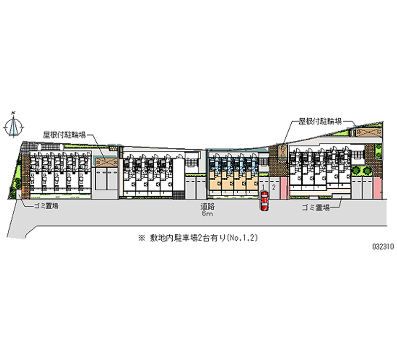 レオパレスリバーウエスト　Ｂ 区画図