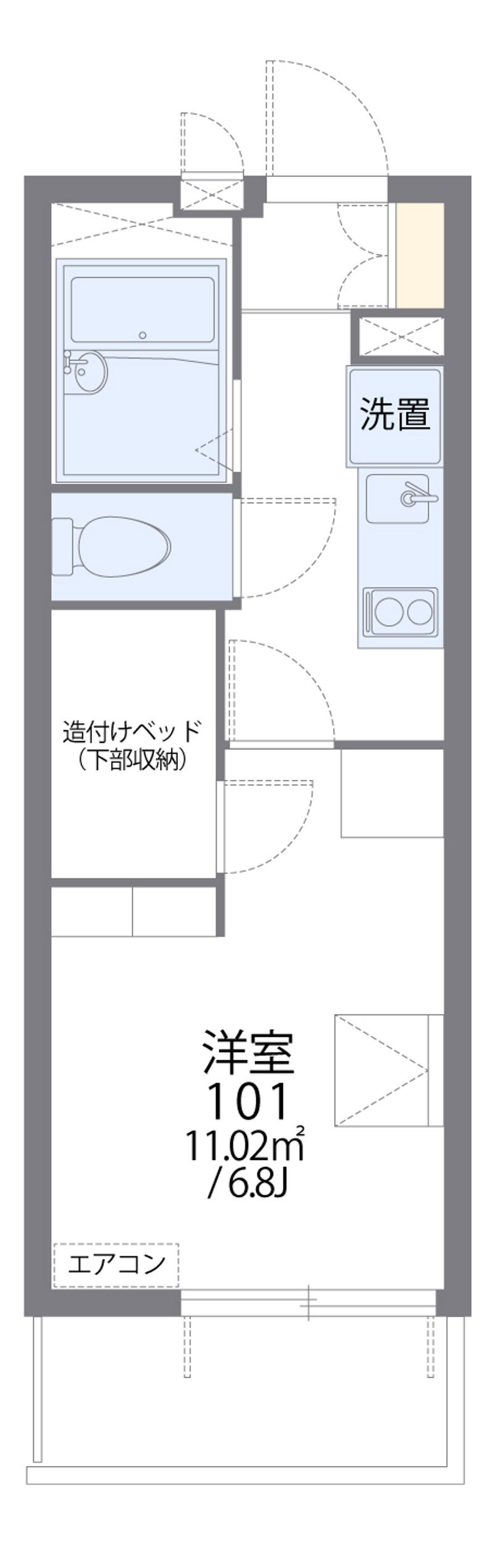 レオパレス和白駅前 間取図