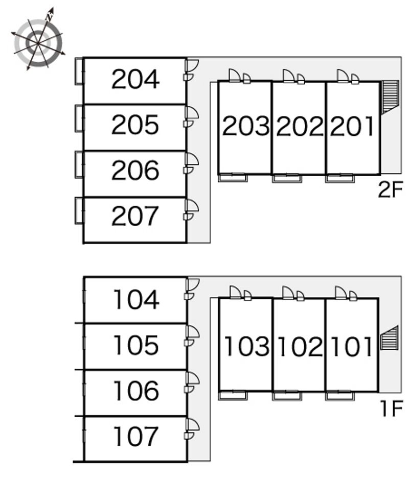 レオパレス緑が丘 間取り配置図