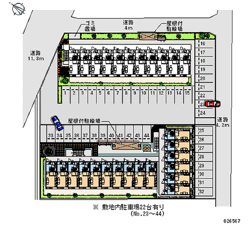 レオパレスアクシオンⅡ 月極駐車場