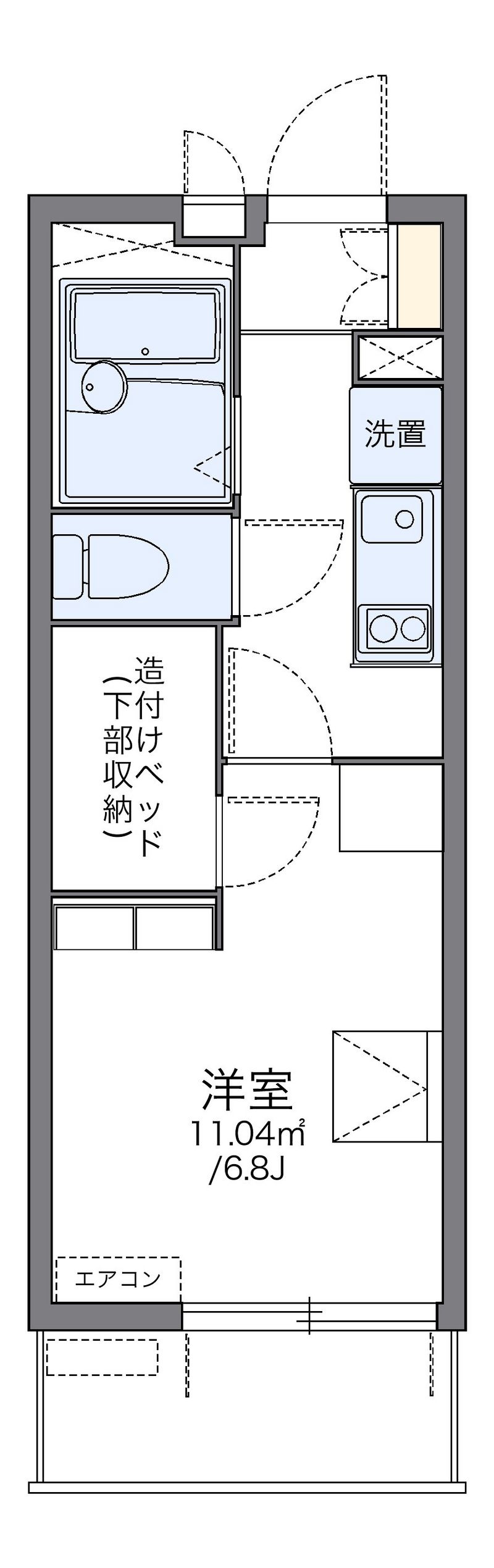 レオパレスウイング元城Ｂ 間取図