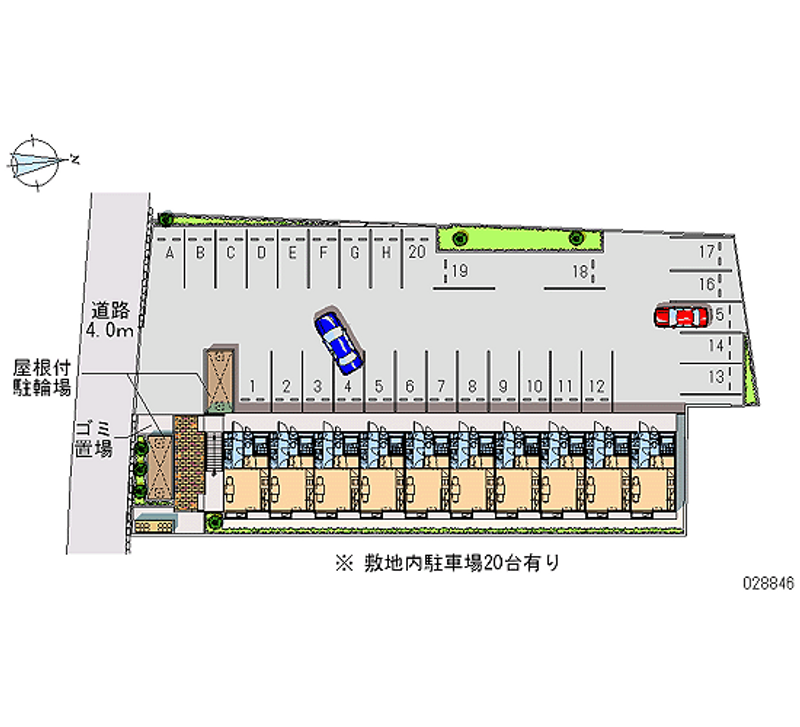 レオパレスひの 月極駐車場