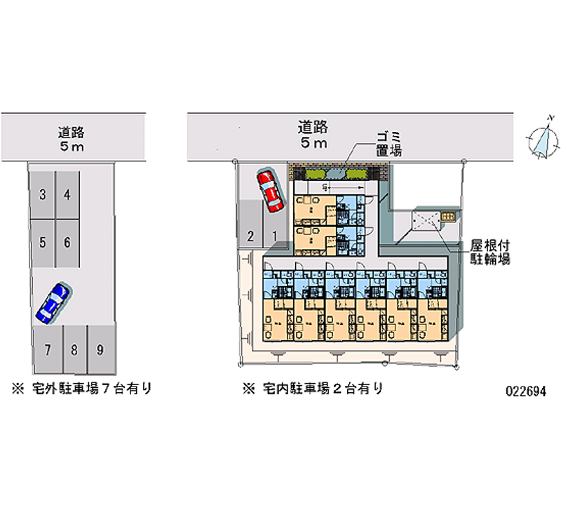 レオパレスドミール湯川 月極駐車場