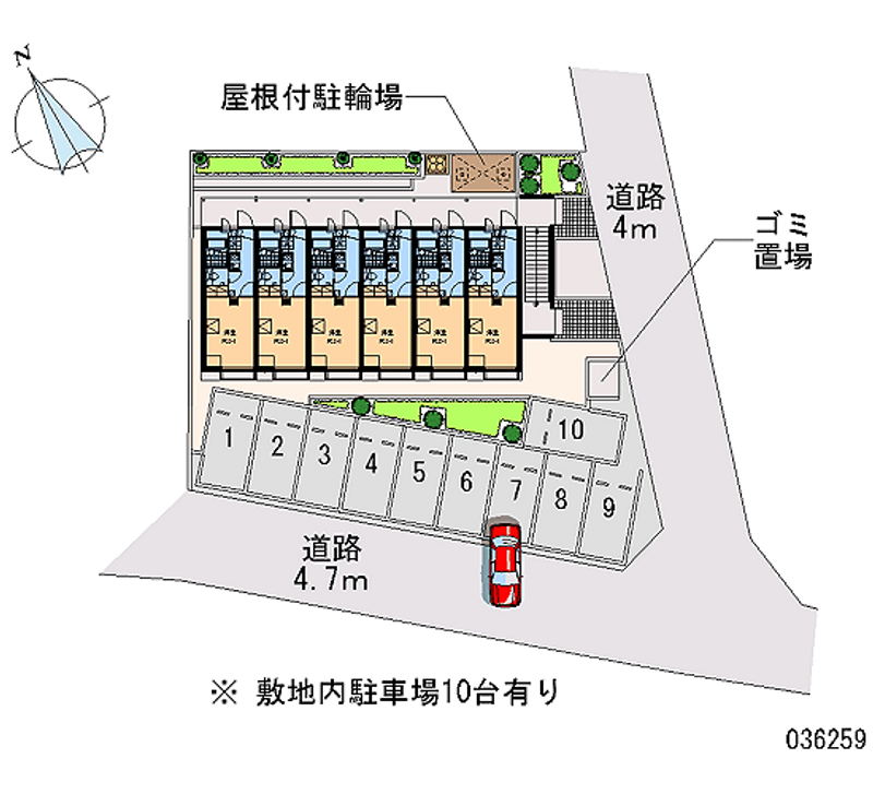 レオパレス平沢Ⅱ 月極駐車場