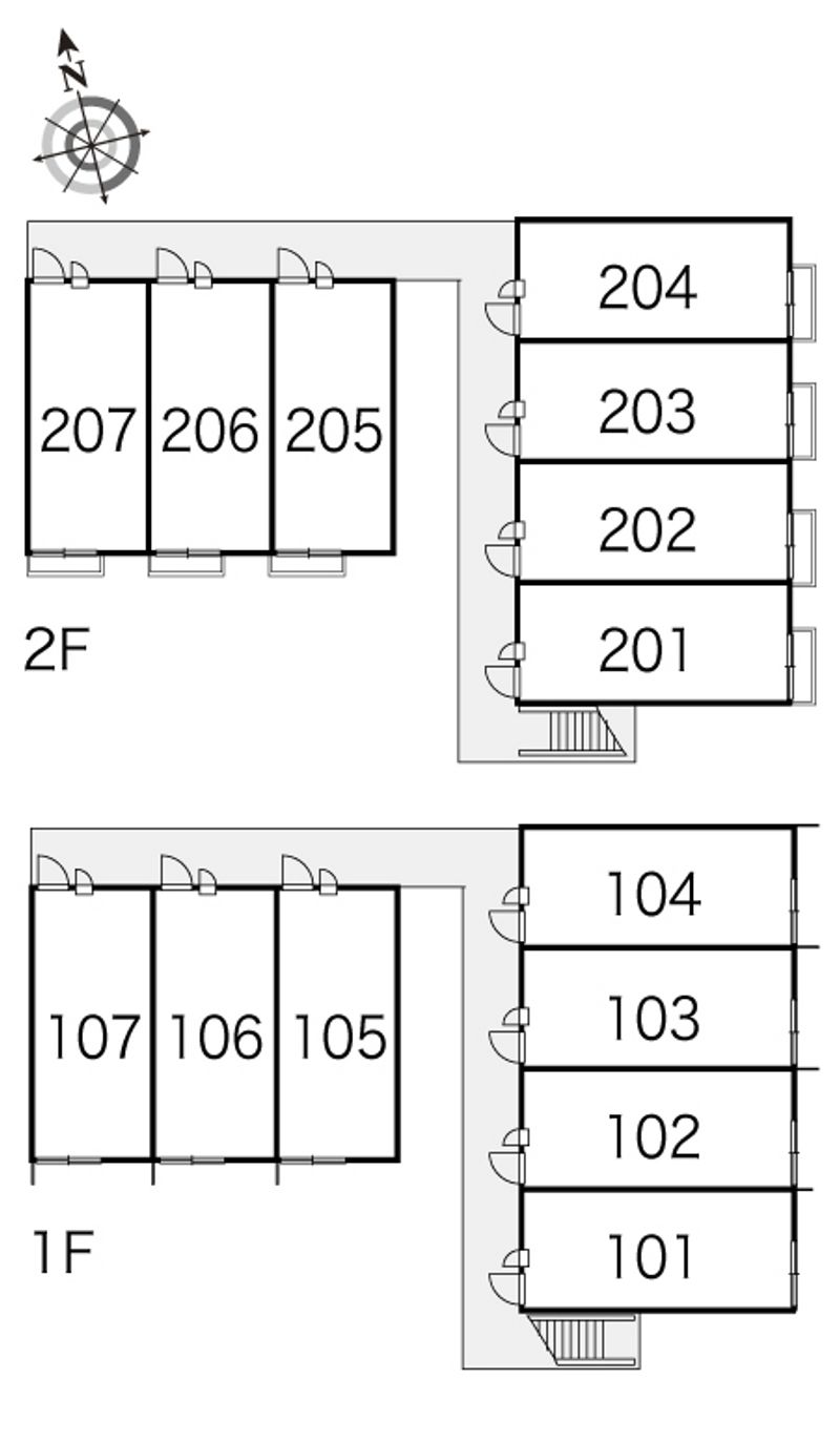 レオパレスこのはなⅡ 間取配置図