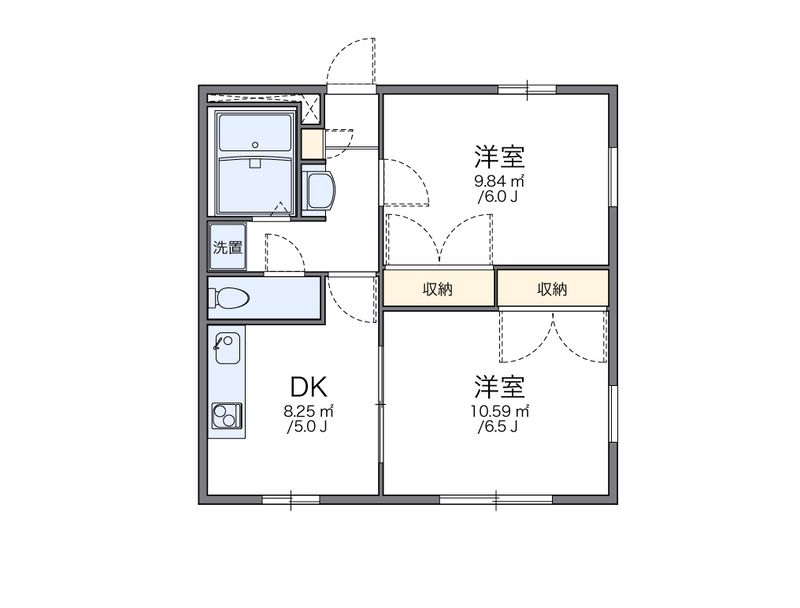 レオパレスフラワー開成 間取図
