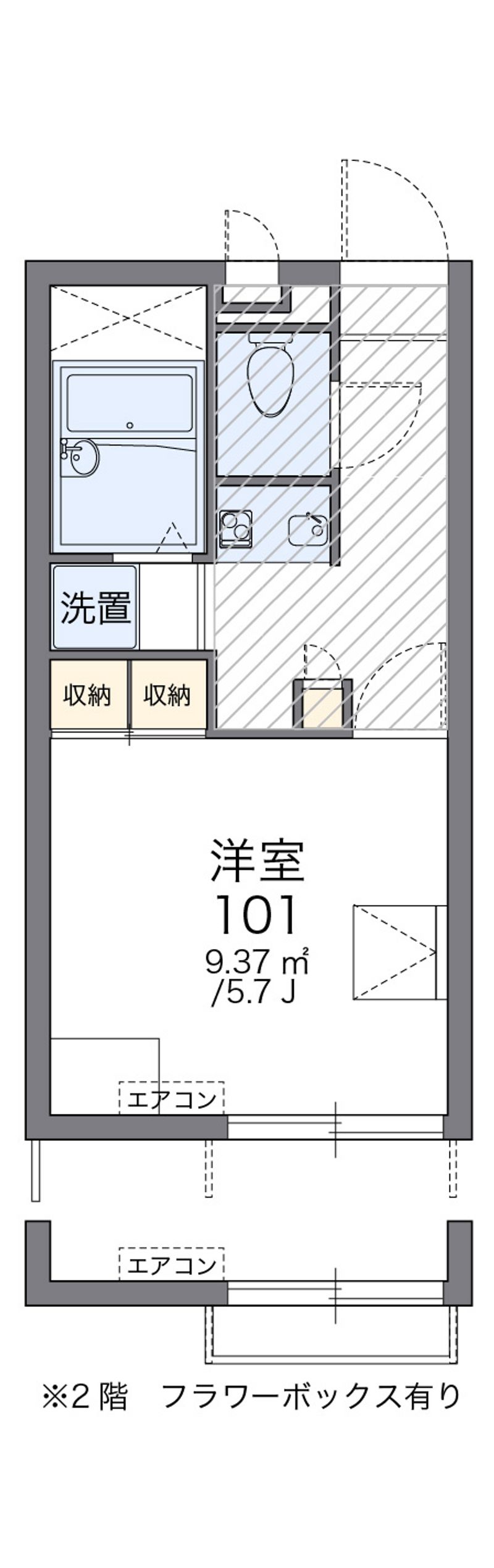 レオパレスジェイ新福 間取図