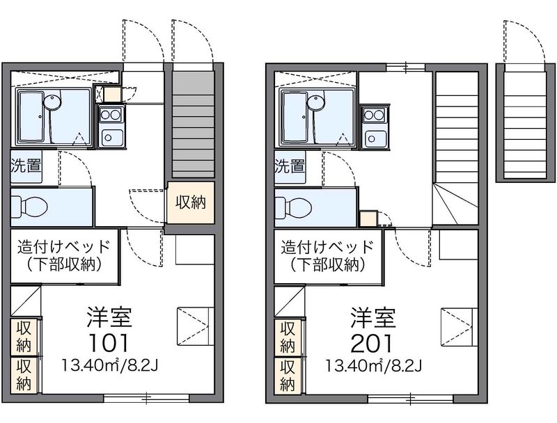 レオパレスエスポアールかくだ 間取図