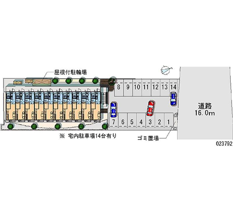 レオパレスミラドール細谷 月極駐車場