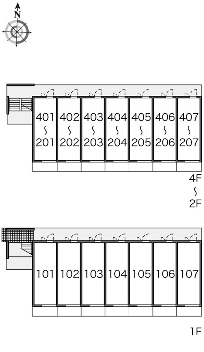 レオパレスウイング元城Ｂ 間取配置図